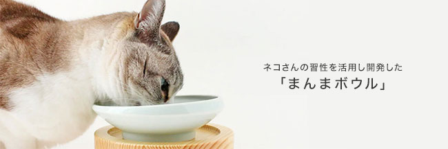 ネコさんの習性を活用し開発した「まんまボウル」