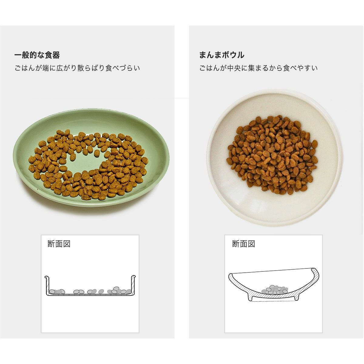 nekozuki まんまボウル ごはん用M｜こぼれない猫用食器・磁器 有田焼