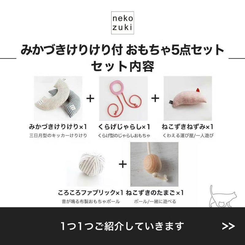 ねこずきけりけり付おもちゃ5点セットセット内容
