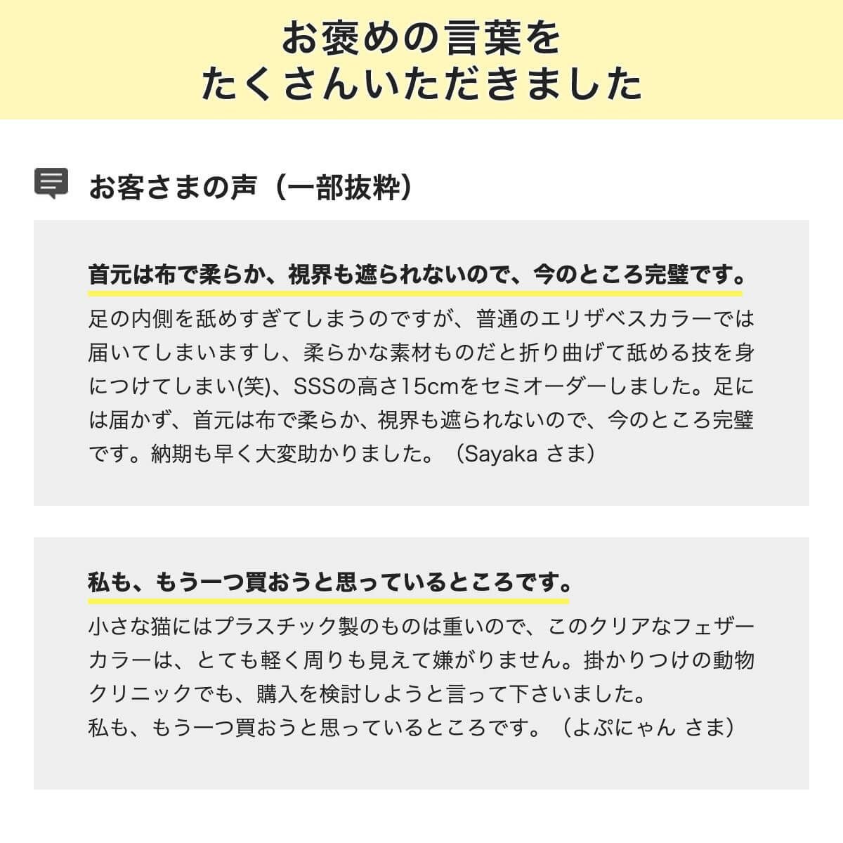 フェザーカラー【透明・ハード】お客様の声