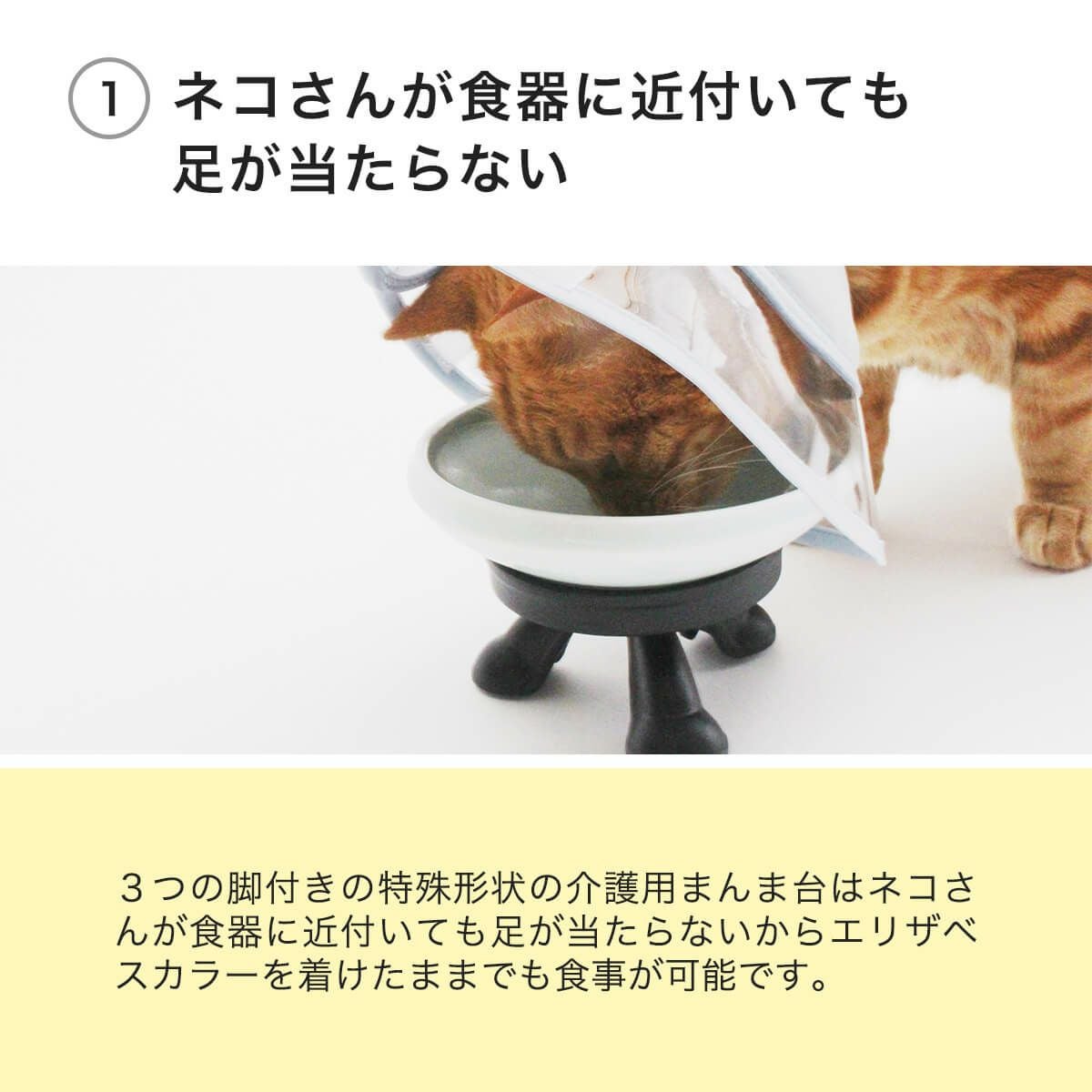 テレビで紹介】猫がエリザベスカラー着用中も食べやすい介護用食器台
