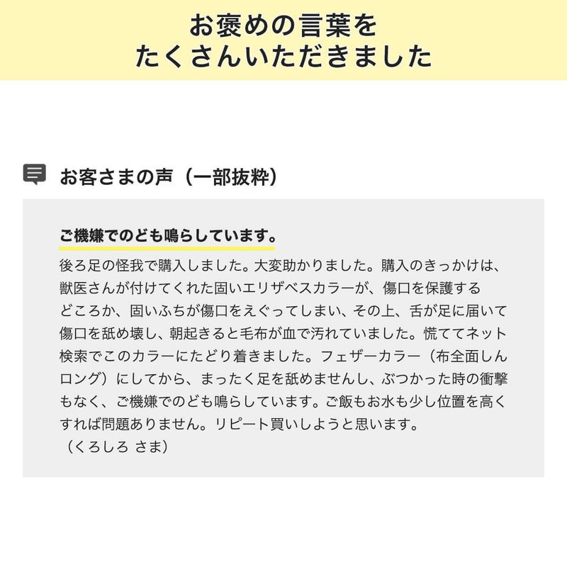フェザーカラー【布・全面しん】お客様の声