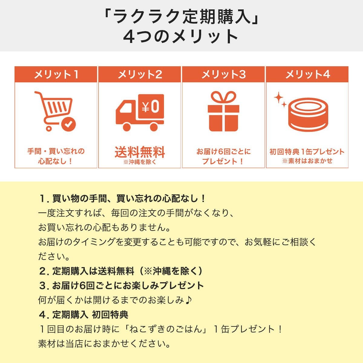 ラクラク定期購入4つのメリット